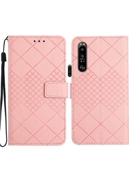 Sony Xperia 1 V Elmas Kabartmalı Manyetik Kapak Için Flip Case Cüzdan Pu (Yurt Dışından)