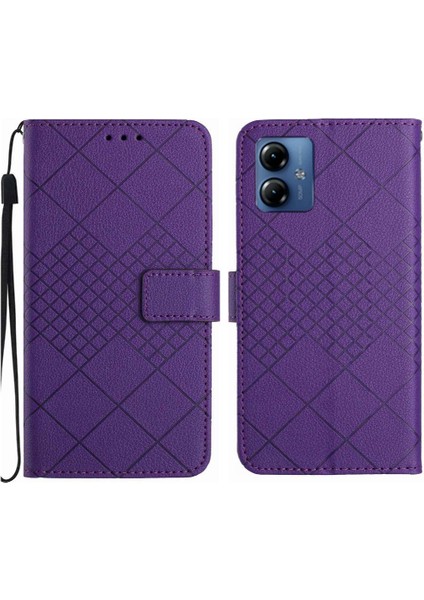 Motorola Moto G14 4g Için Flip Case Kart Yuvası Standı Manyetik Kapak Elmas (Yurt Dışından)