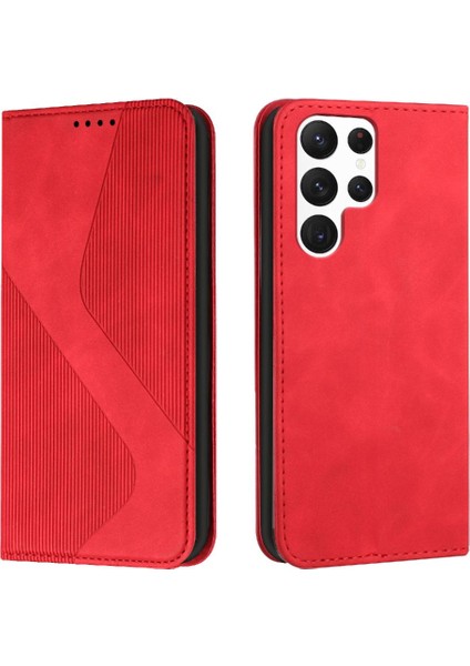 Samsung Galaxy S23 Ultra Cüzdan Kickstand Manyetik Pu Deri Kılıf (Yurt Dışından)