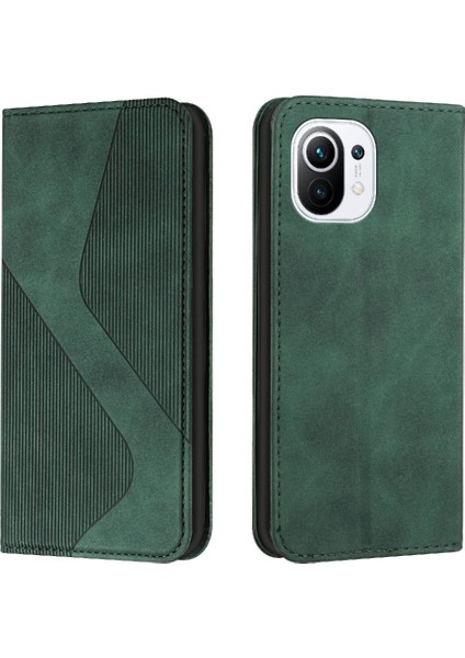 Xiaomi 11 Pu Deri Folio Kapak Cüzdan Kickstand Manyetik Kart (Yurt Dışından)
