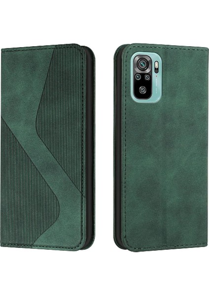 Xiaomi Redmi Için Not 10 4g Cüzdan Kılıf Kickstand Folio Kapak Manyetik Pu (Yurt Dışından)