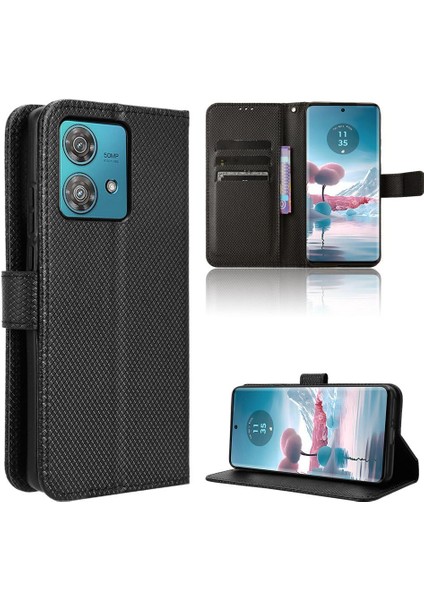 Motorola Kenar 40 Neo 5g Için Kılıf Kickstand Kart Tutucu Manyetik Cüzdan (Yurt Dışından)