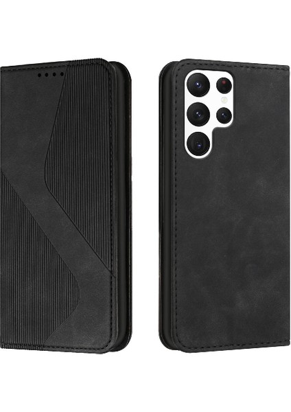 Samsung Galaxy S23 Ultra Cüzdan Kickstand Manyetik Pu Deri Kılıf (Yurt Dışından)