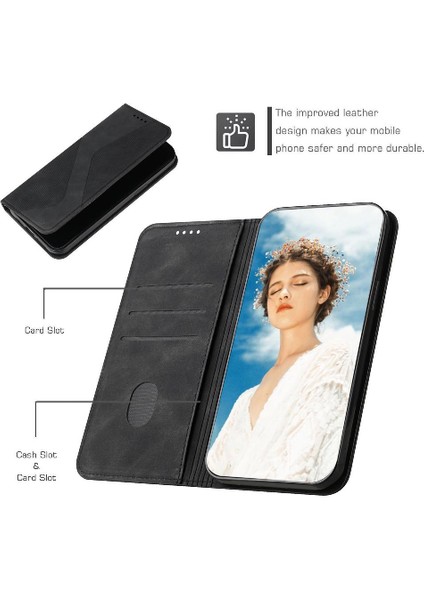 Xiaomi Redmi A1 Artı Folio Kapak Manyetik Cüzdan Kickstand Kart Pu (Yurt Dışından)