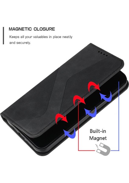 Xiaomi Redmi A1 Artı Folio Kapak Manyetik Cüzdan Kickstand Kart Pu (Yurt Dışından)