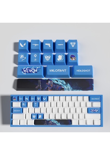 Valorant Yoru Keycaps - Klavye Tuşu 14 Adet