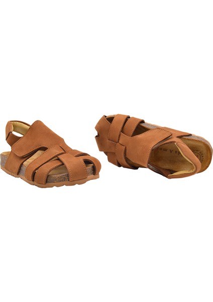 Arezzo Unisex Deri Çocuk Sandalet Taba