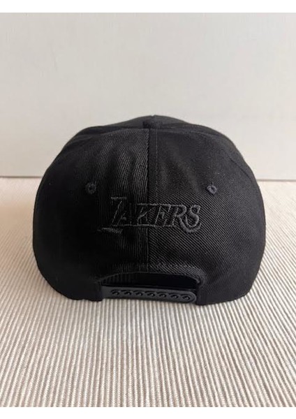 La Nakışlı Arkasından Ayarlanabilir Unisex Siyah Renk Hip Hop Şapka