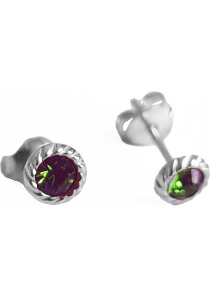 Zümrüt Tek Taş Gümüş Küpe - Rodyum Renk fırsatları