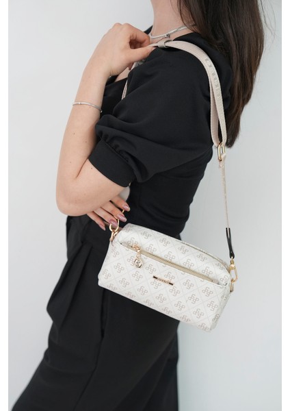 Kadın Çapraz Çanta 1142-44776 Silver Polo Çapraz Bayan Çantası M178 Bej-Mat Kum