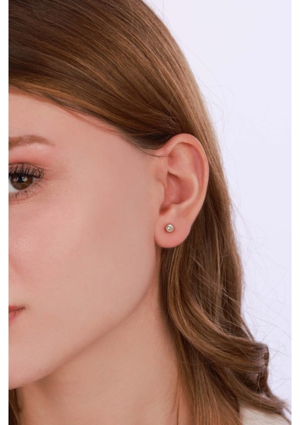 Beyaz Zirkon Tek Taş Gümüş Küpe - Rodyum Renk fırsatları