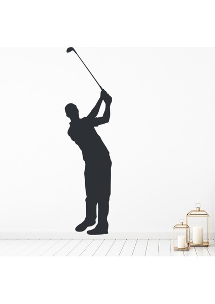 Golf Swing Oyuncu Turnuvası Dekoratif Duvar Sticker Çıkartma Spor Salonu Çocuk Odası