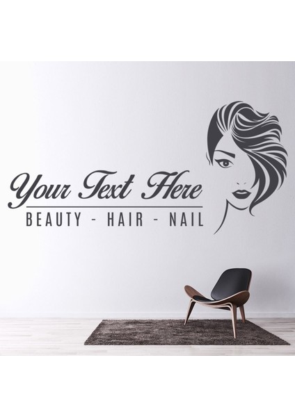 Kişiye Özel Adı Güzellik Saç Tırnak Salonu Dekoratif Duvar Sticker Çıkartması Mutfak Ofis Yatak
