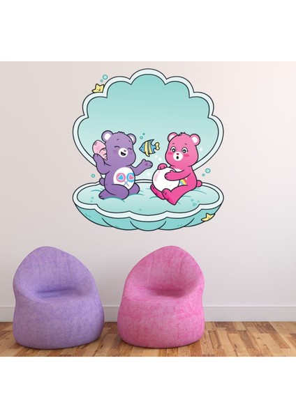 Sevimli Ayılar Sihirli Tezahürün Kilidini Aç ve Ayı Kabuğu Paylaş Dekoratif Duvar Sticker Çıkartması