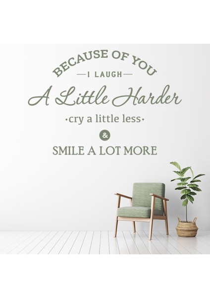 Senin Yüzünden Aşk Yazılı Dekoratif Duvar Sticker Çıkartma Oturma Odası Salon