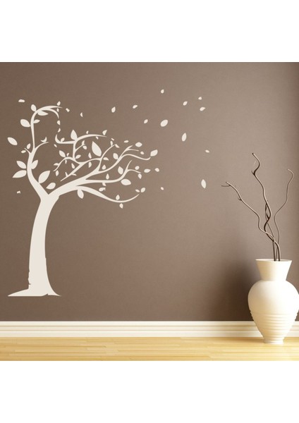 Rüzgarlı Ağaç Kreş Dekoratif Duvar Sticker Çıkartma Ofis Oturma Odası
