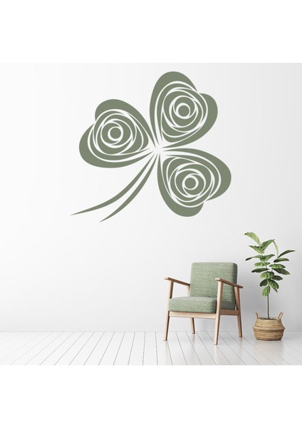 Yonca Yaprağı Dekoratif Duvar Sticker Çıkartma Ofis Oturma Odası