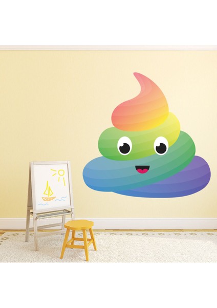 Tek Boynuzlu At Kaka Emoji Dekoratif Duvar Sticker Çıkartma Bebek Çocuk Odası