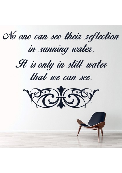 Durgun Su Ilham Verici Yazılılar Dekoratif Duvar Sticker Çıkartma Oturma Odası Salon