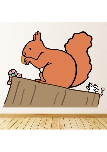 Bu Benim Değil... Sincap Dekoratif Duvar Sticker Çıkartma Bebek Çocuk Odası