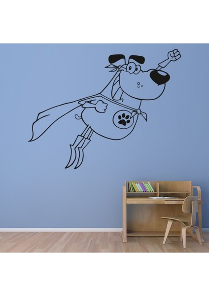 Süper Köpek Dekoratif Duvar Sticker Çıkartma Yatak Çocuk Odası