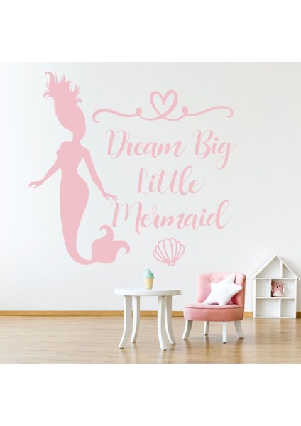 Rüya Büyük Küçük Deniz Kızı Yazılı Dekoratif Duvar Sticker Çıkartma Bebek Çocuk Odası
