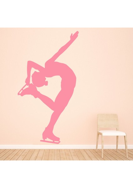 Patenci Dans Poz Buz Pateni Dekoratif Duvar Sticker Çıkartma Spor Salonu Çocuk Odası