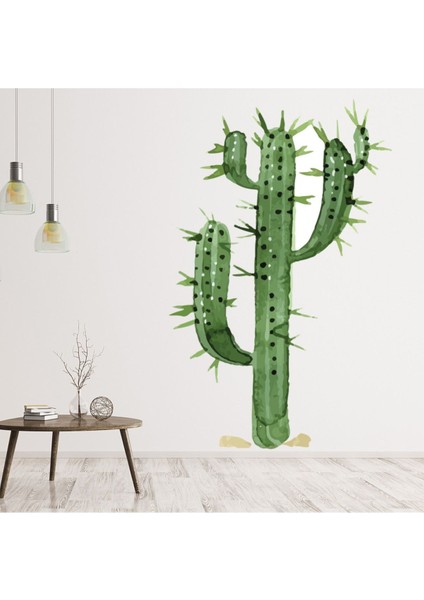 Yeşil Kaktüs Vahşi Batı Bitki Dekoratif Duvar Sticker Çıkartma Ofis Oturma Odası