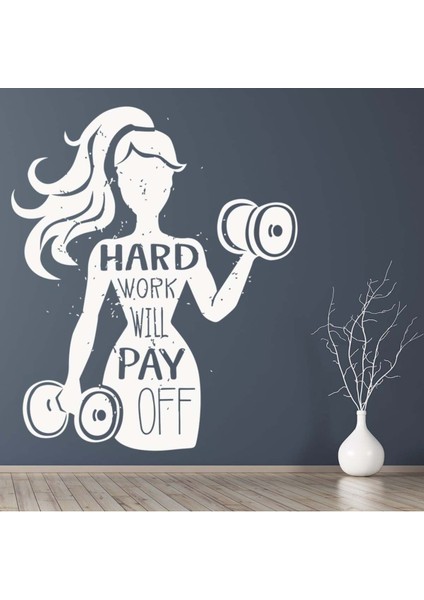 Sıkı Çalışmanın Sebebi 3 Fitness Salonu Dekoratif Duvar Sticker Çıkartması Mutfak Ofis Yatak Odası