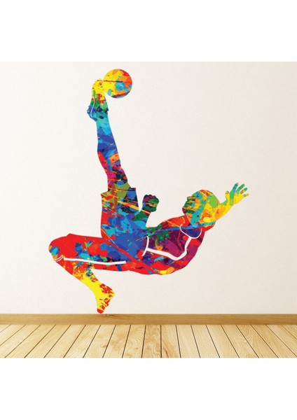 Boya Sıçrama Futbol Tekme Dekoratif Duvar Sticker Çıkartma Spor Salonu Çocuk Odası