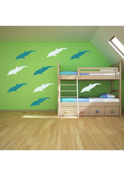Deniz Altında Dalış Yunusu Dekoratif Duvar Çıkartma Paketi Yatak Çocuk Odası