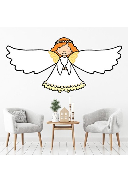 Bu Benim Değil... Melek Noel Dekoratif Duvar Sticker Çıkartma Bebek Çocuk Odası