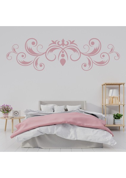 Fleur De Lis Yaprak Başlık Dekoratif Duvar Sticker Çıkartması Ofis Oturma Odası