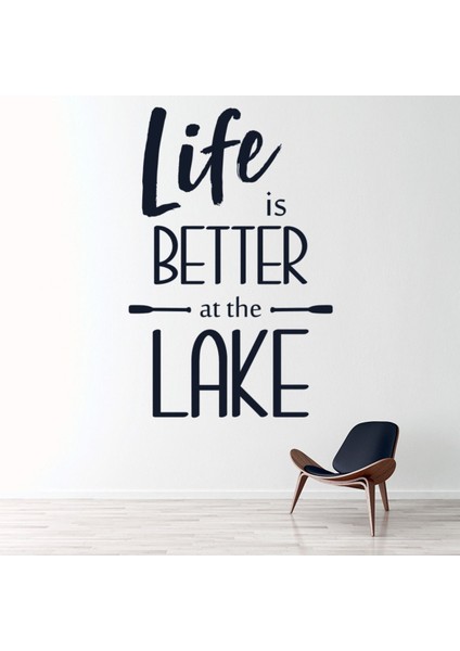 Hayat Gölde Balık Tutmak Daha Iyidir Dekoratif Duvar Sticker Çıkartma Spor Salonu Çocuk Odası