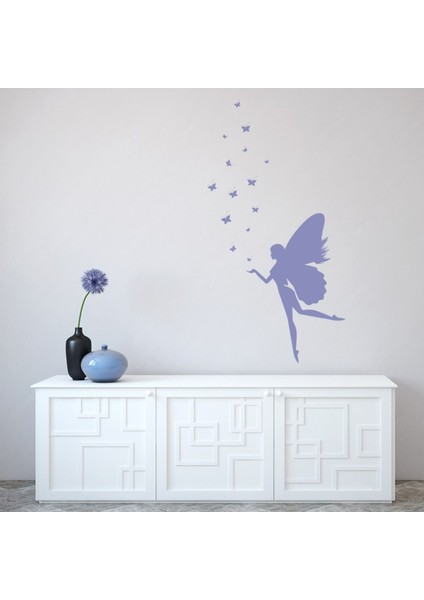Kelebek Peri Dekoratif Duvar Sticker Çıkartma Bebek Çocuk Odası