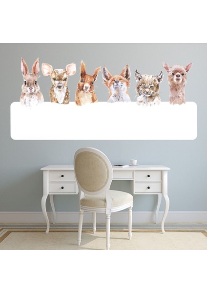 Ormanlık Hayvanları Gözetlemek Sevimli Kreş Dekoratif Duvar Sticker Çıkartma Bebek Çocuk Odası