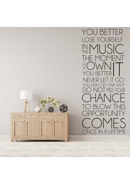 Lose Yourself Eminem Şarkı Sözleri Dekoratif Duvar Sticker Çıkartması Oturma Odası Salon
