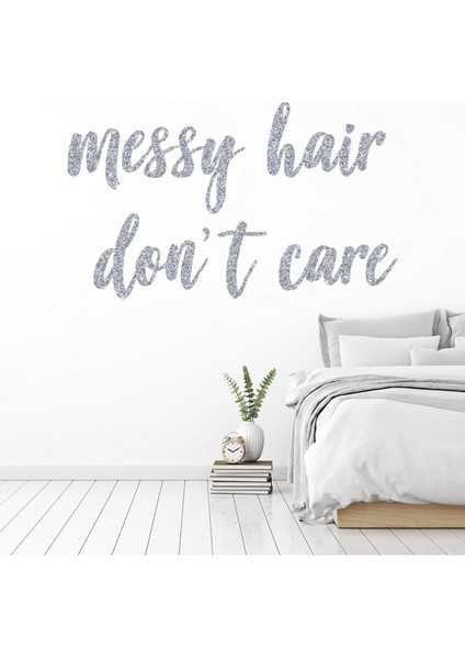 Dağınık Saçlar Bakımı Gümüş Parıltı Etkisi Dekoratif Duvar Sticker Çıkartması Mutfak Ofis Odası