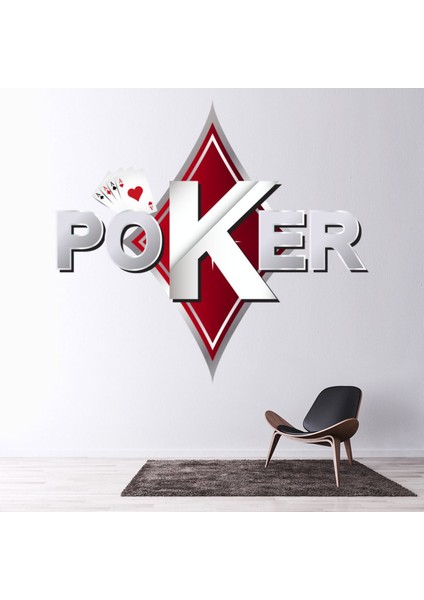 Poker Texas Holdem Dekoratif Duvar Sticker Çıkartma Spor Salonu Çocuk Odası