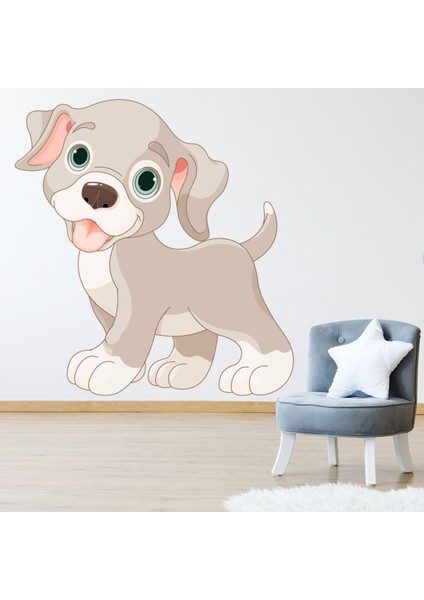 Sevimli Yavru Köpek Çocuklar Dekoratif Duvar Sticker Çıkartma Yatak Çocuk Odası