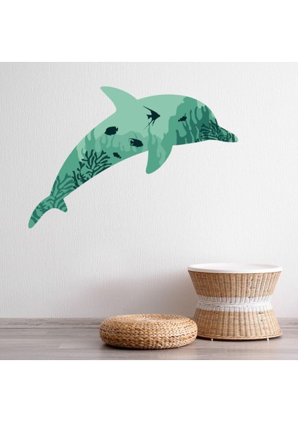 Okyanus Yunusu Dekoratif Duvar Sticker Çıkartma Yatak Çocuk Odası