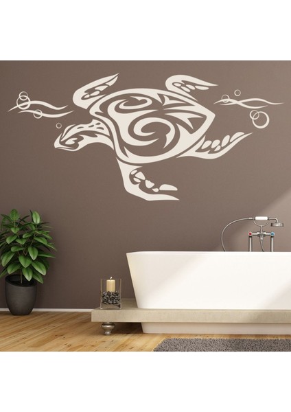 Deniz Kaplumbağası Kabile Dekoratif Duvar Sticker Çıkartma Yatak Çocuk Odası