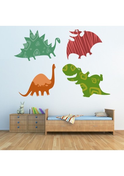Eğlenceli Dinozor Çocuk Dekoratif Duvar Çıkartma Seti Bebek Çocuk Odası