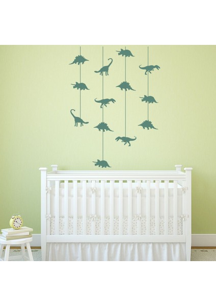 Dinozor Karyolası Mobil Kreş Dekoratif Duvar Sticker Çıkartması Bebek Çocuk Odası