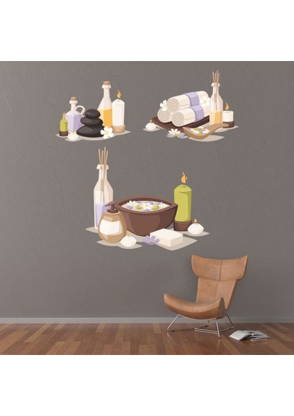 Spa Bakımları Sağlık Dekoratif Duvar Çıkartma Seti Mutfak Ofis Yatak Odası