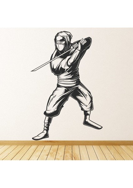 Ninja Kılıç Savaşçısı Dövüş Sanatları Dekoratif Duvar Sticker Çıkartma Spor Salonu Çocuk Odası