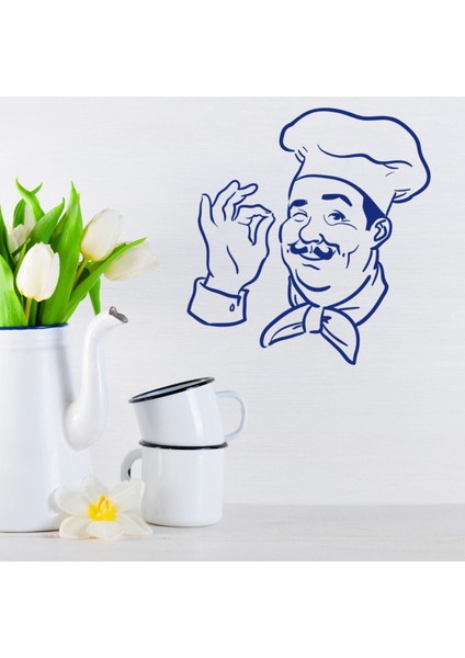 Şef Restoran Dekoratif Duvar Sticker Çıkartma Ofis Oturma Odası