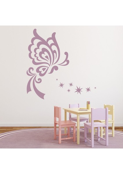 Kelebek Yıldız Dekoratif Duvar Sticker Çıkartma Bebek Çocuk Odası