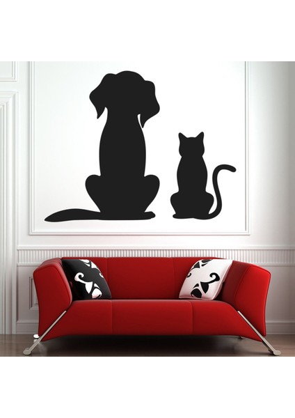 En Iyi Arkadaşlar Köpek Kedi Dekoratif Duvar Sticker Çıkartma Bebek Çocuk Odası