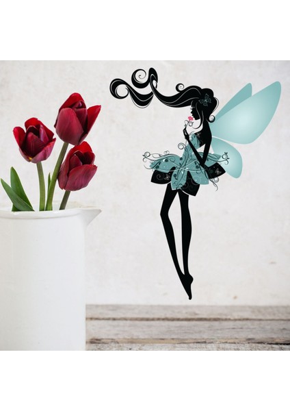 Mavi Peri Dekoratif Duvar Sticker Çıkartma Bebek Çocuk Odası